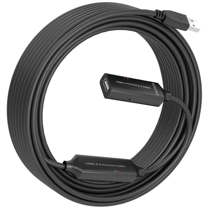 Aisens Cable USB 2.0 Prolongador con Amplificador A Macho a Hembra 15m Negro
